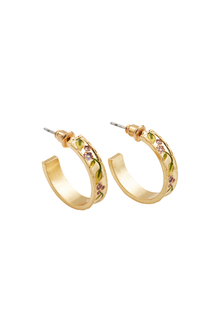 Blackberry Bramble Gold Hoop Earrings, Main, color, Gold