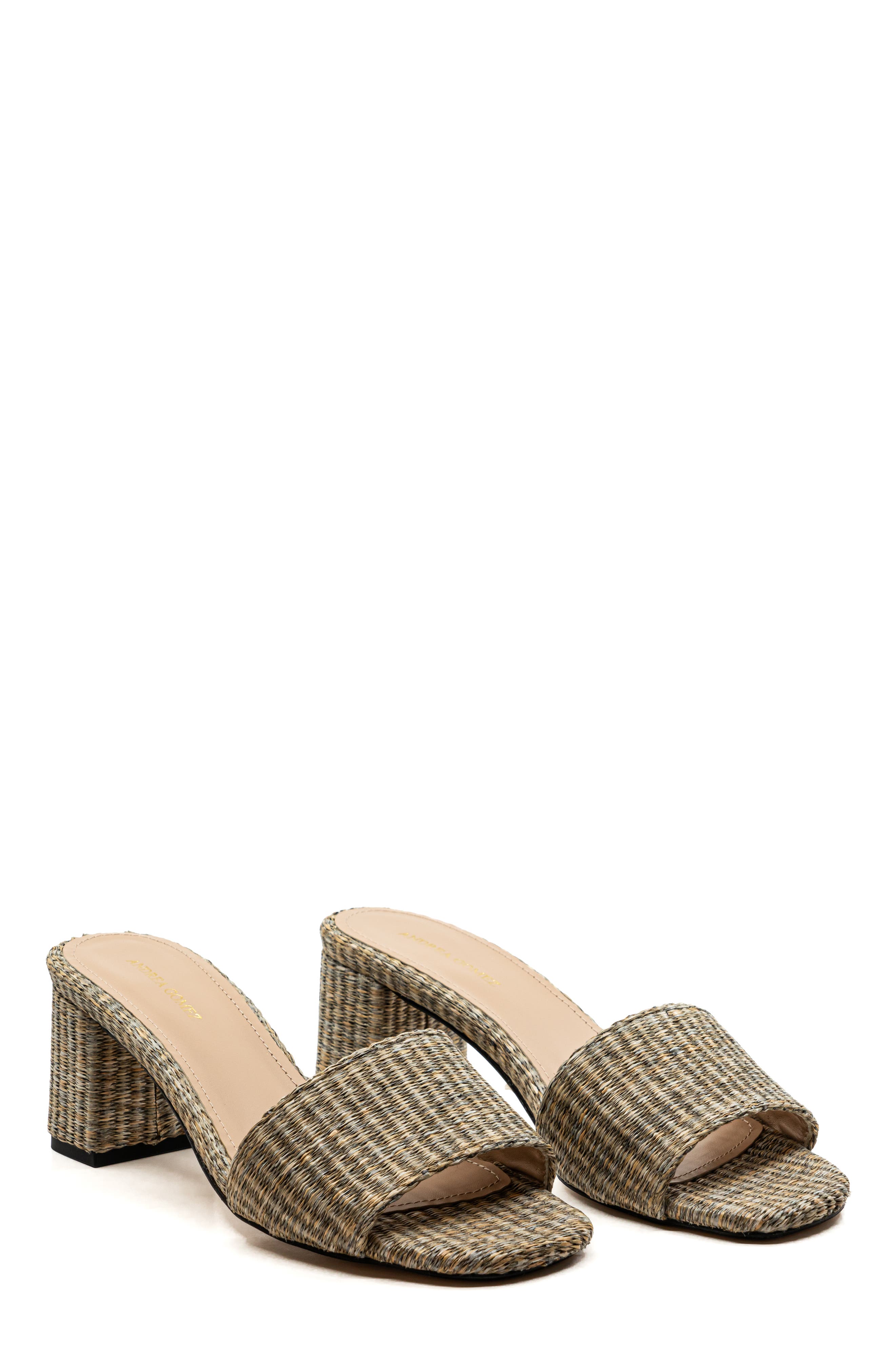 Andrea  Gomez Claudia Raffia Mule, Alternate, color, Grey