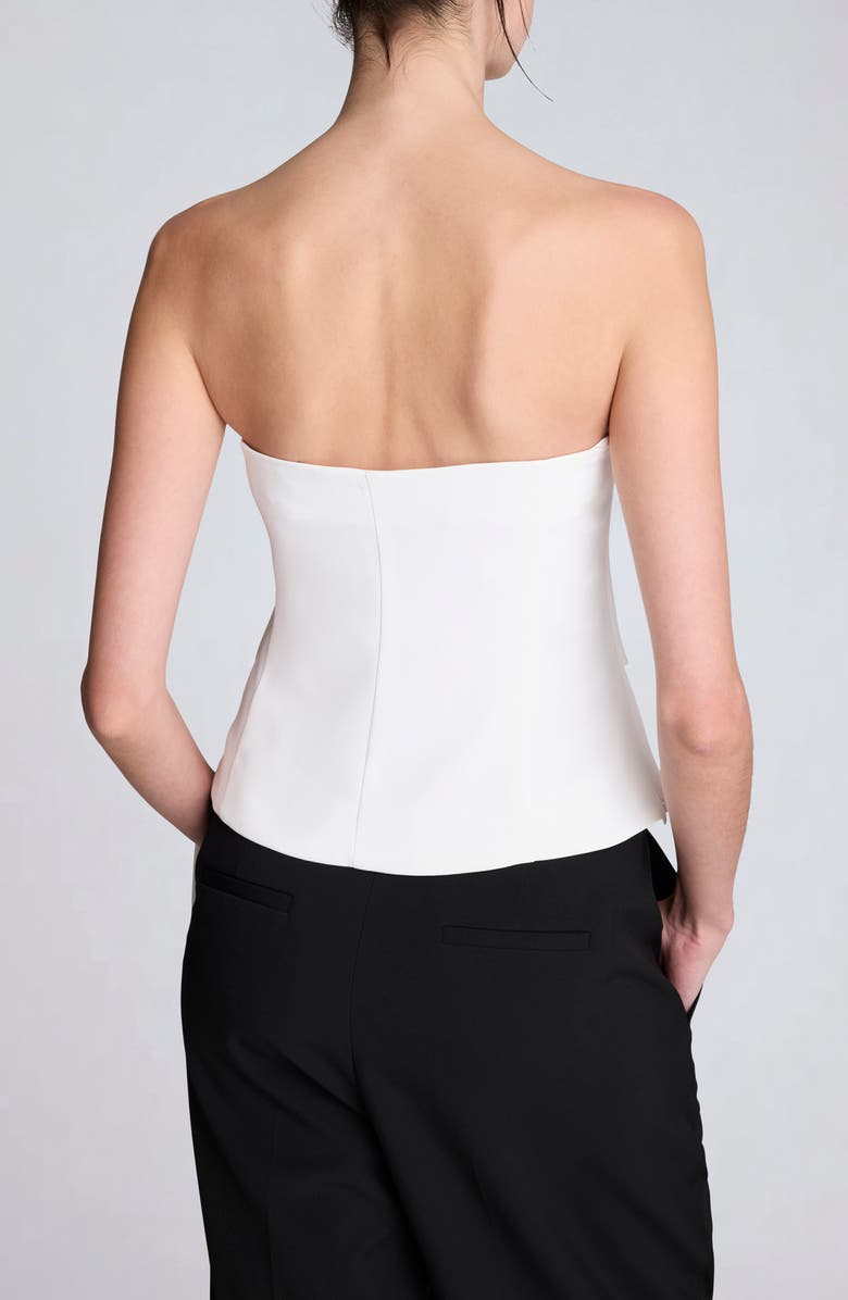 Kenneth Cole Pleated Strapless Top, Alternate, color, Oyster