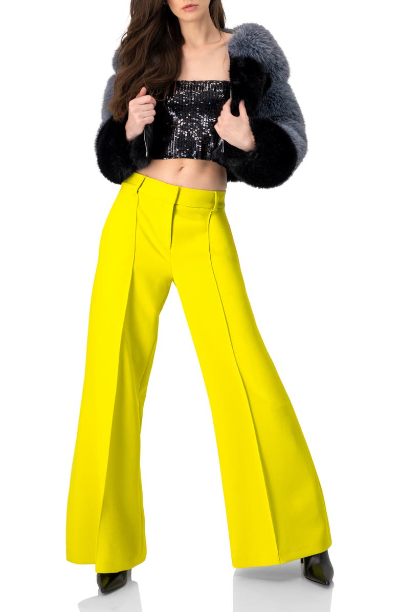 IVONNE Wide-Leg  Trousers with Side Pockets, Alternate, color, Green