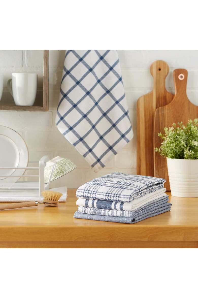 Everyday Mixed Basic Dishtowel Set/5, Alternate, color, Stone Blue
