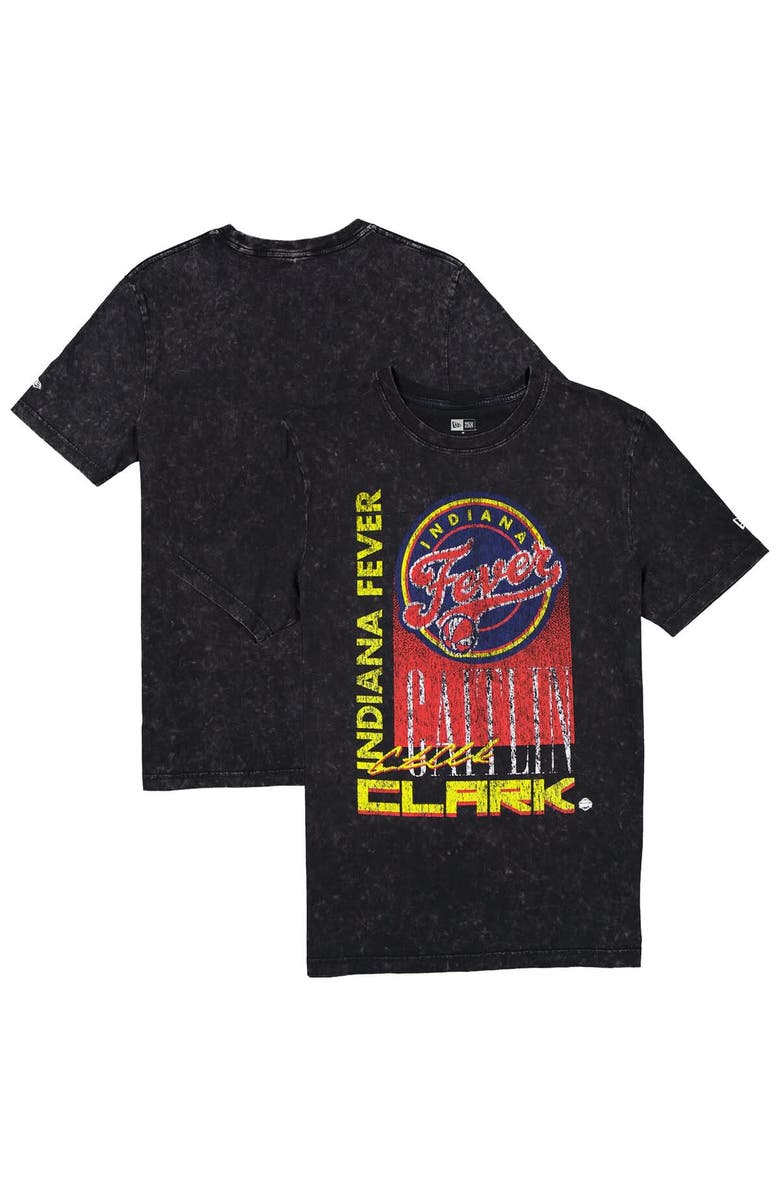 New Era Men's New Era Caitlin Clark Black Indiana Fever Full Court Press Mineral Wash Player T-Shirt, Main, color, Black
