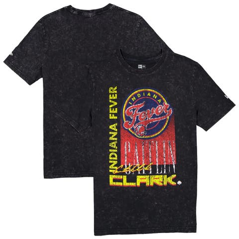 Men's New Era Caitlin Clark Black Indiana Fever Full Court Press Mineral Wash Player T-Shirt