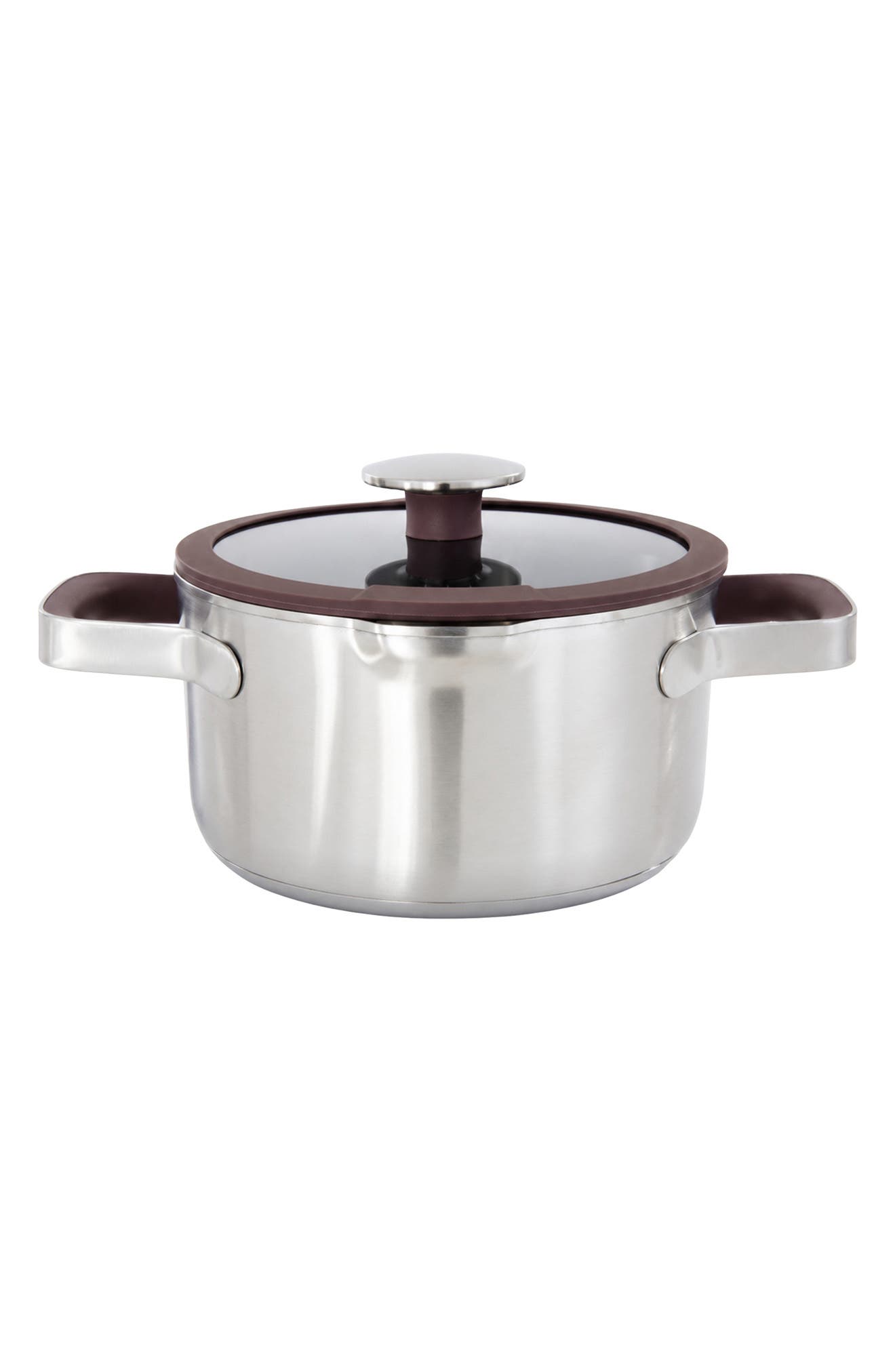Elements 18/10 Stainless Steel 1.5-Quart Saucepan with Glass Lid