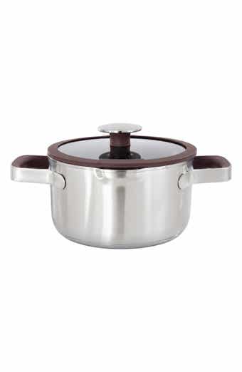 Elements 18/10 Stainless Steel 1.5-Quart Saucepan with Glass Lid