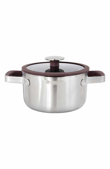 Elements 18/10 Stainless Steel 1.5-Quart Saucepan with Glass Lid