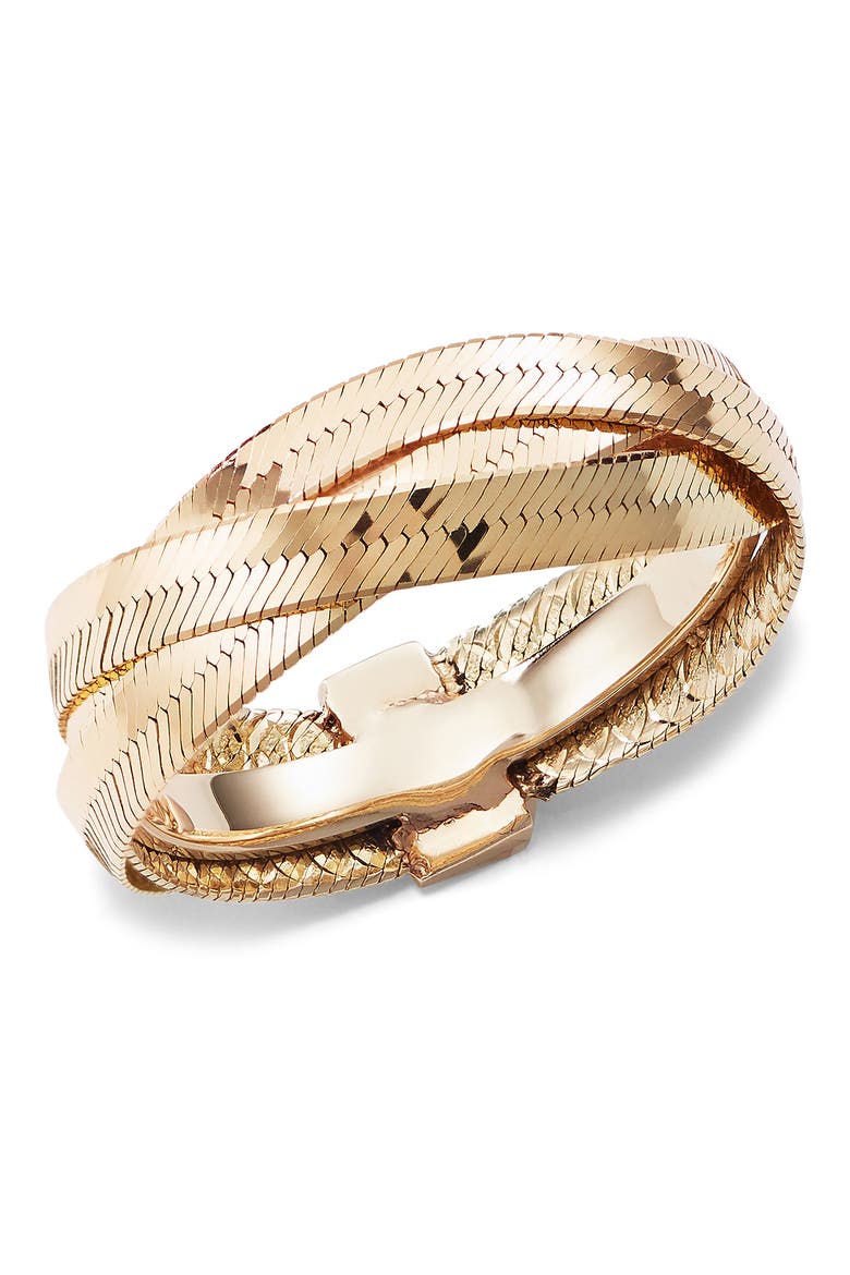 14K Yellow Gold Triple Braided Band Ring, Alternate, color, YELLOW GOLD