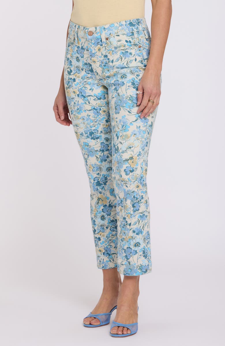 NYDJ Sheri Floral Ankle Slim Jeans, Main, color, Blue Blooms