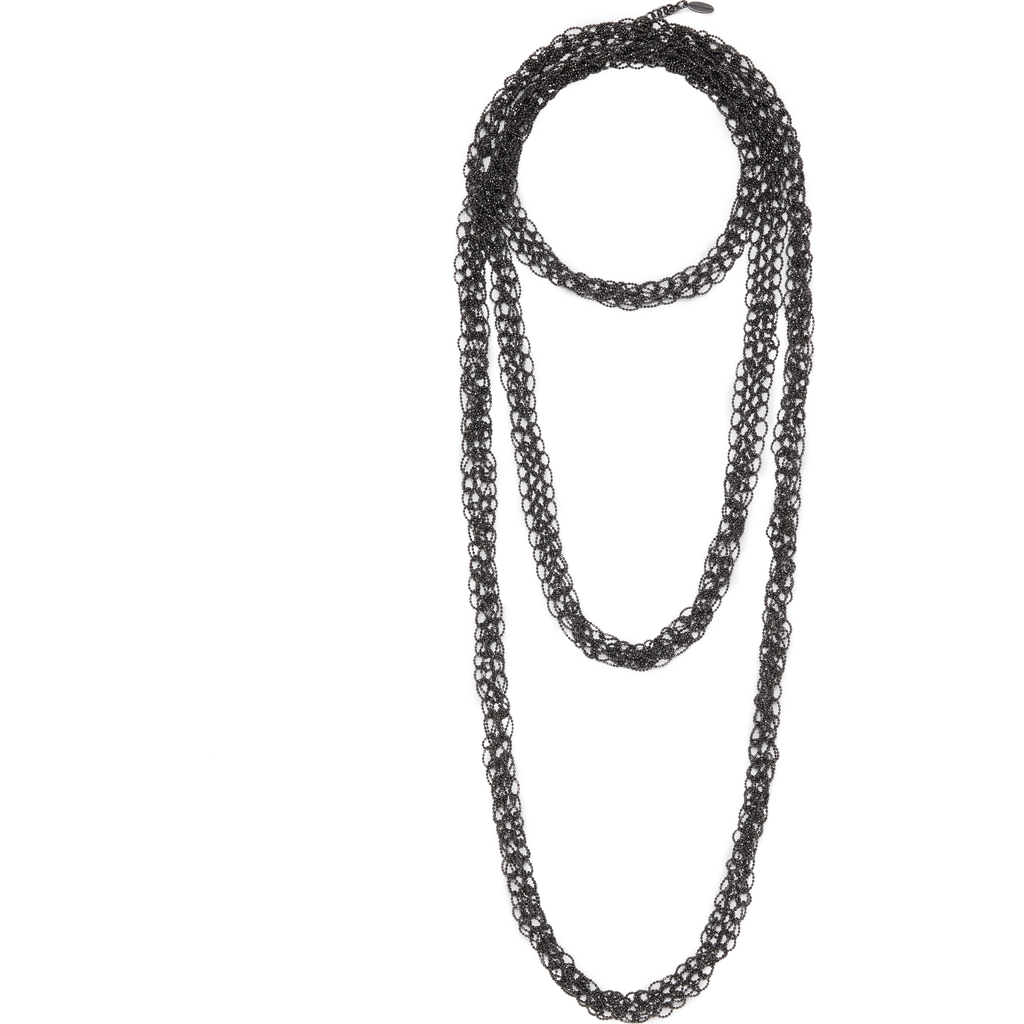 Brunello Cucinelli Multi-chain Beaded Necklace In Black