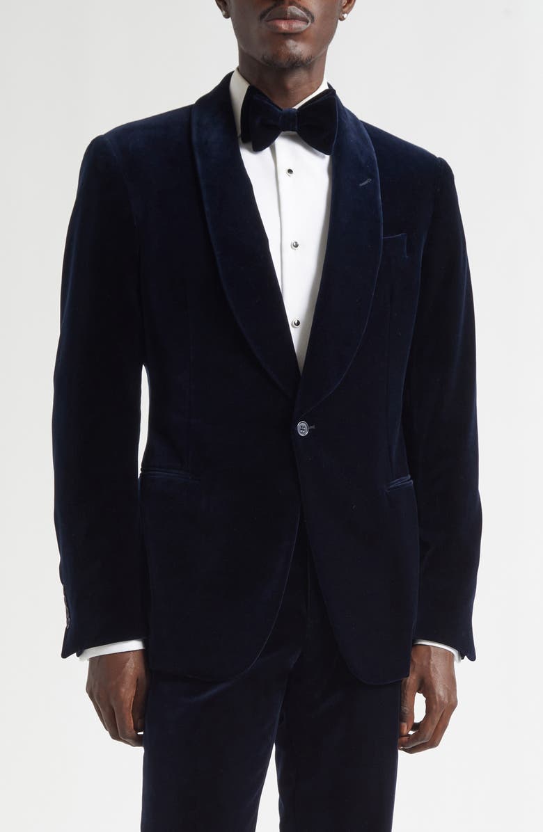 Ralph Lauren Purple Label Classic Velveteen Dinner Jacket, Main, color, Navy