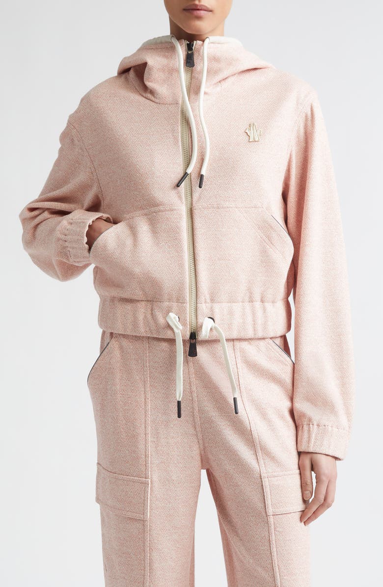 Moncler Grenoble Zip-Up Hoodie, Main, color, Strawberry Pink