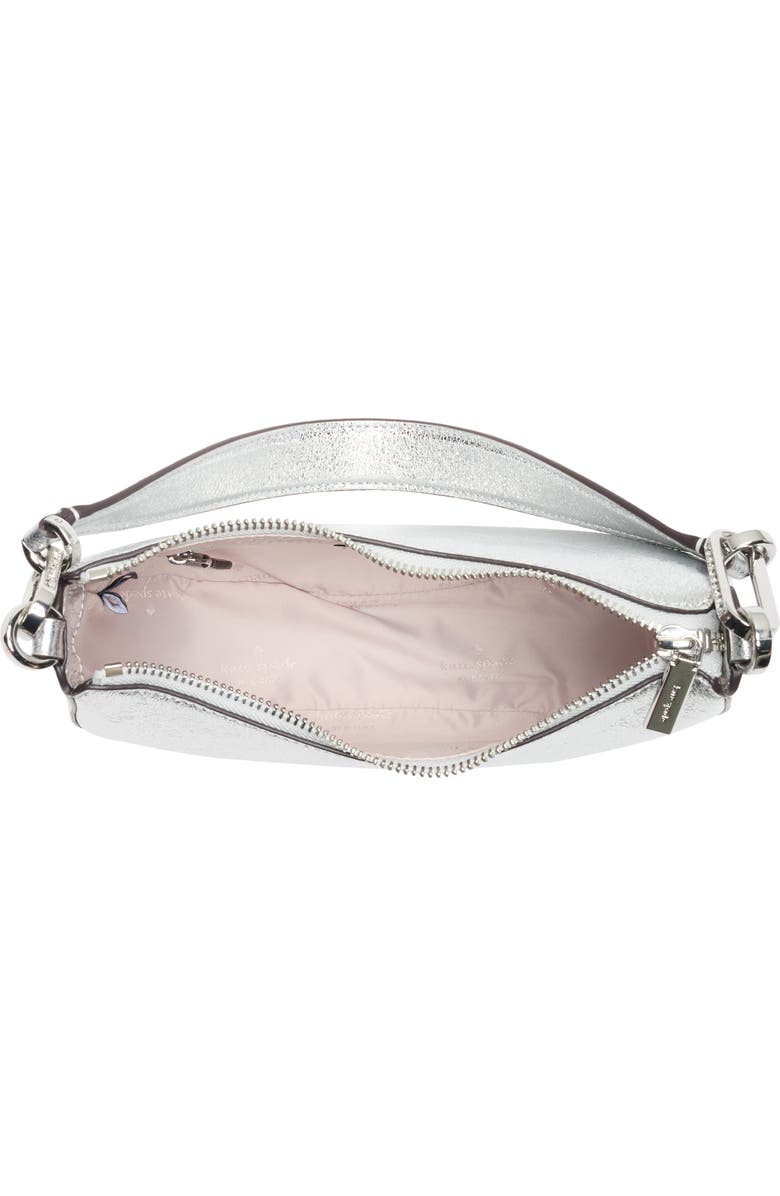 Kate Spade New York nina metallic shoulder bag, Alternate, color, Silver