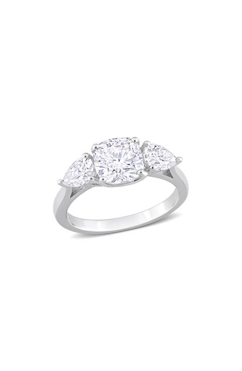 Cushion Cut & Pear Cut Moissanite Ring