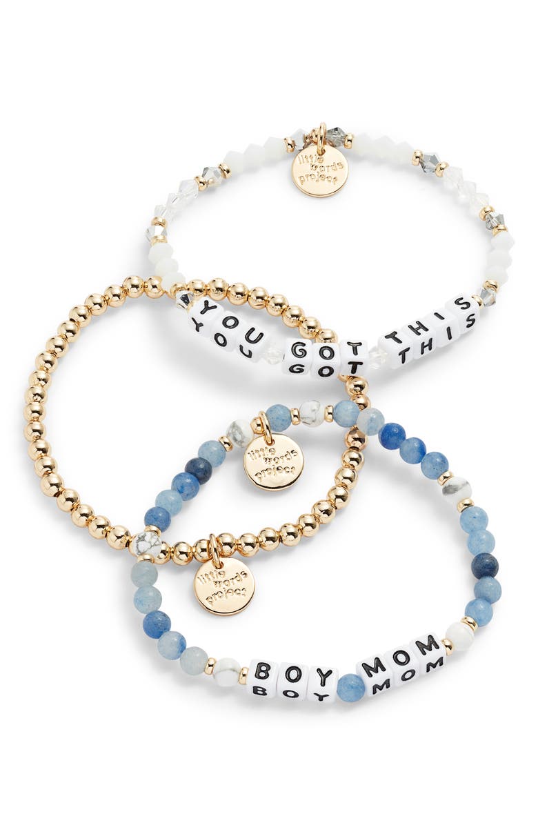 Little Words Project Boy Mom/You Got This Set of 3 Stretch Bracelets, Alternate, color,