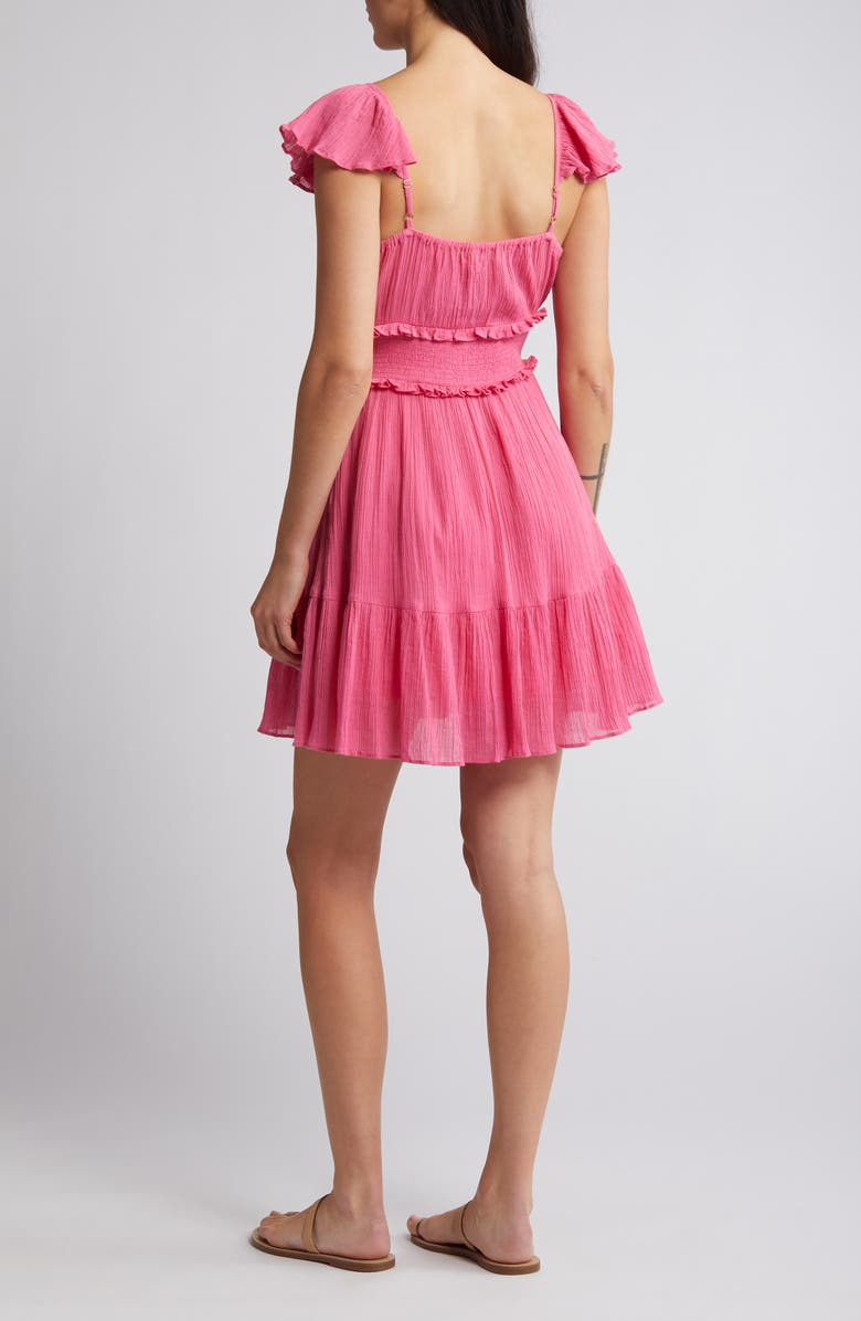 LoveShackFancy Ivella Cap Sleeve Cotton Minidress, Alternate, color, 