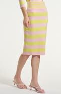 Isaac Mizrahi New York Mixed Stripe Knit Skirt
