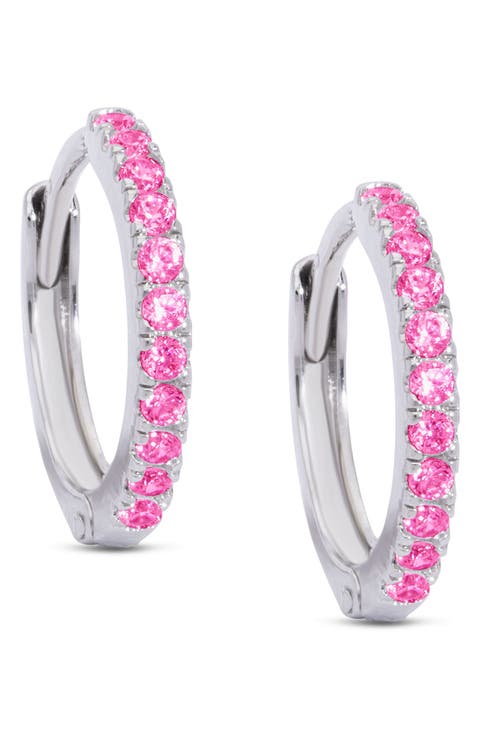 Kids' Pavé Cubic Zirconia Hoop Earrings