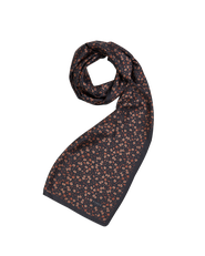 Fable England Deco Blooms Silky Lightweight Black Scarf