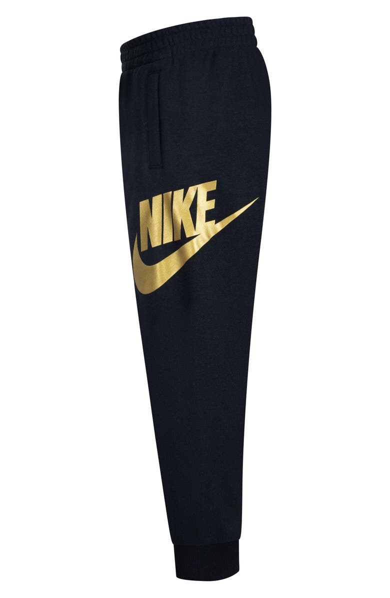 Nike Kids' Sportswear Club Fleece Logo Joggers, Alternate, color, Black/ Metallic Gold