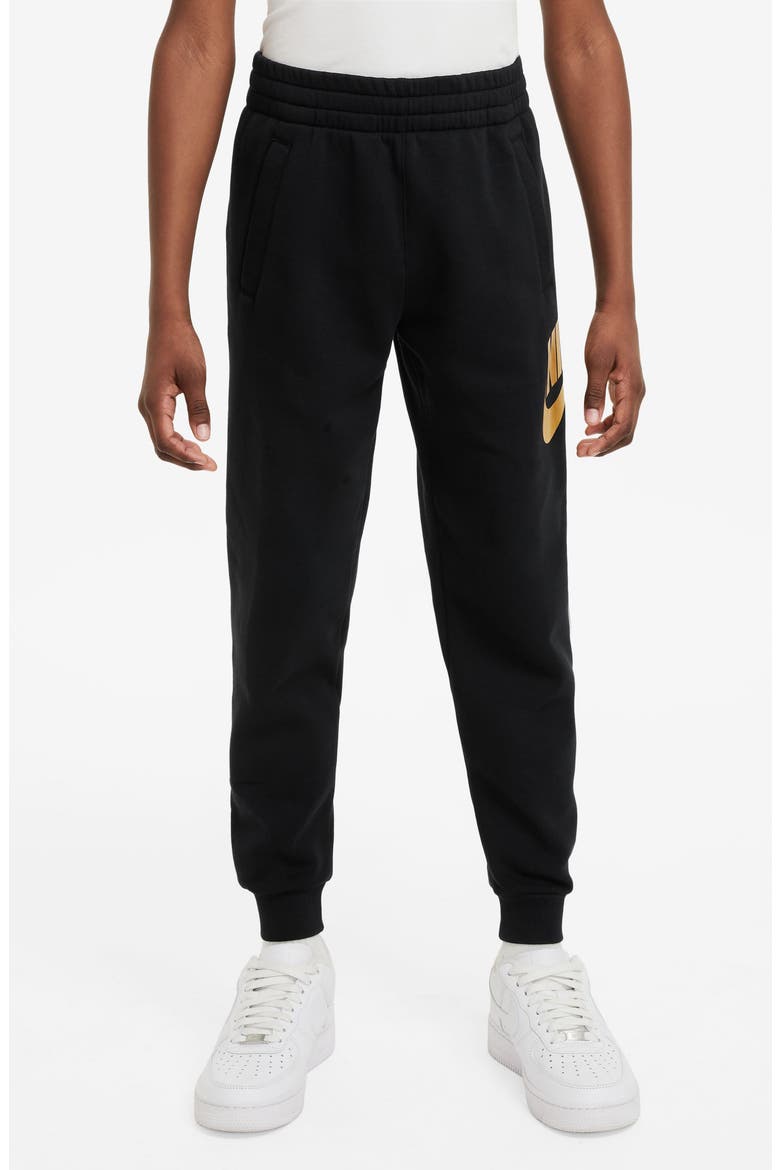 Kids' Sportswear Club Fleece Joggers, Main, color, BLACK/ METALLIC GOLD