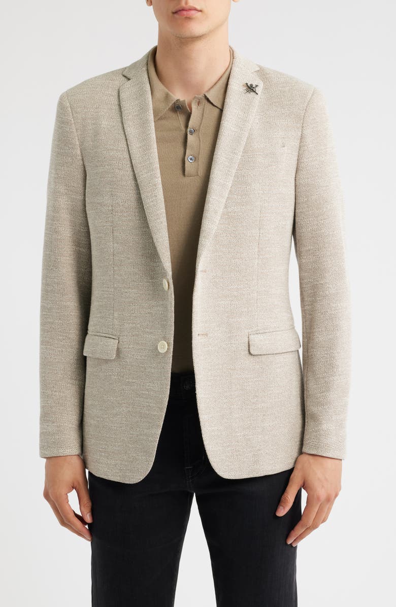 John Varvatos Varick Slim Fit Tan Slub Knit Sport Coat, Main, color,