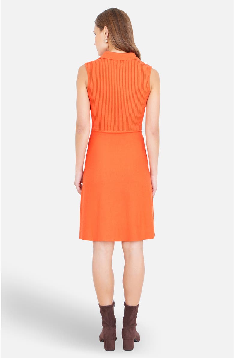 Yumi Rib Knitted With Buckle Skater Dress, Alternate, color, Orange