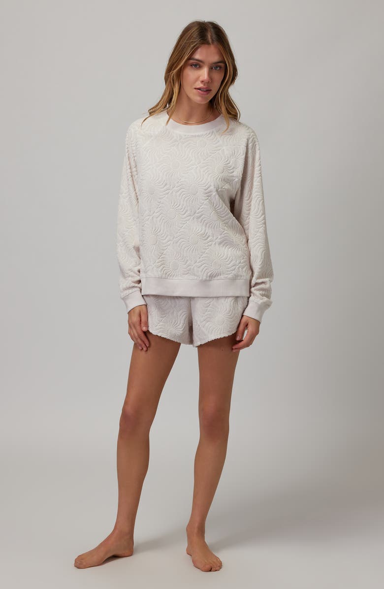 Spiritual Gangster Oversize Cotton Blend Jacquard Terry Sweatshirt, Alternate, color,