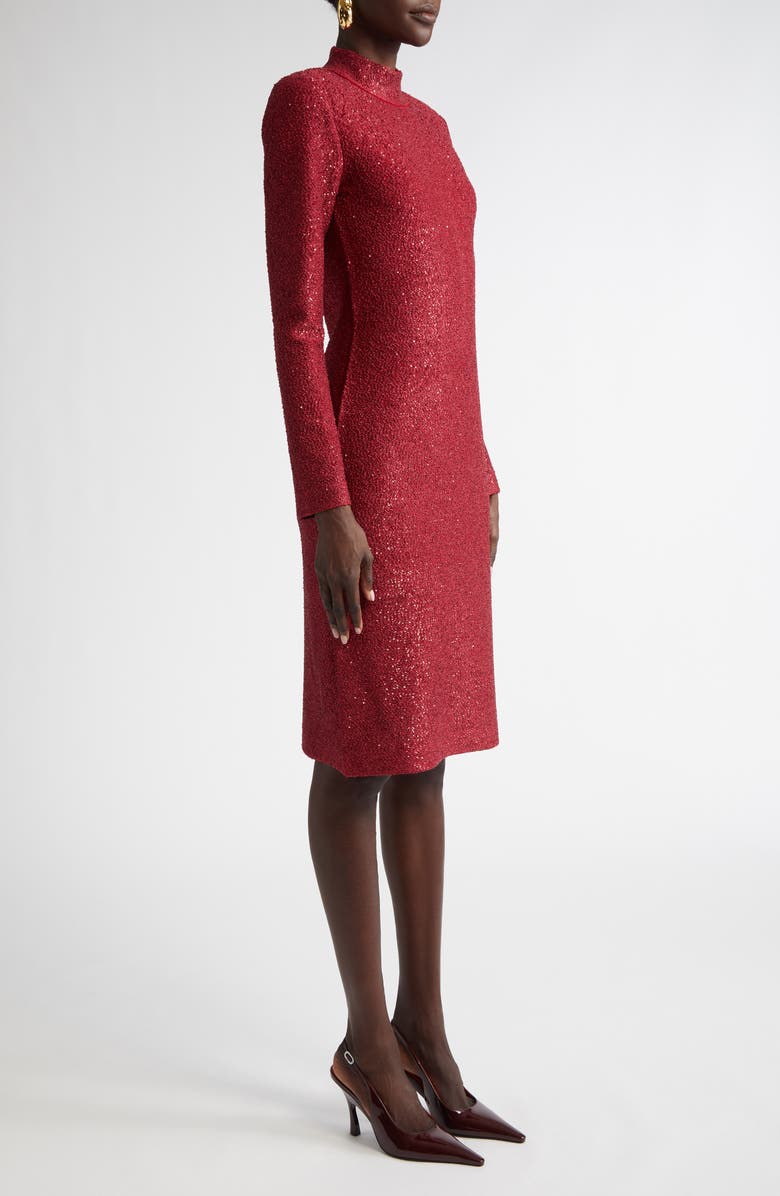ST. JOHN Sequin Lurex Knit Long Sleeve Dress, Alternate, color, 