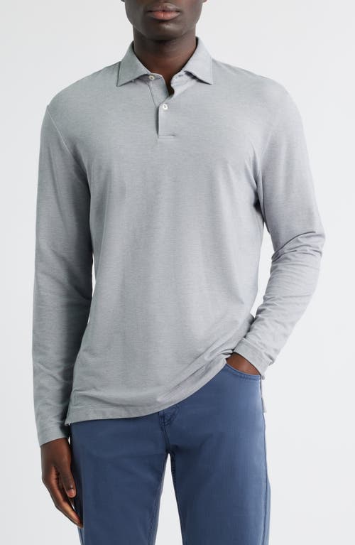 Johnnie-o Idris Top Shelf Long Sleeve Polo In Gray