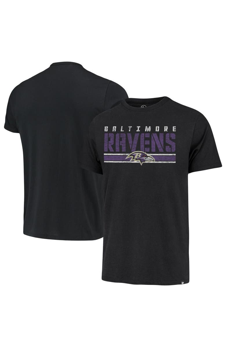 '47 Men's '47 Black Baltimore Ravens Team Stripe T-Shirt, Main, color, 