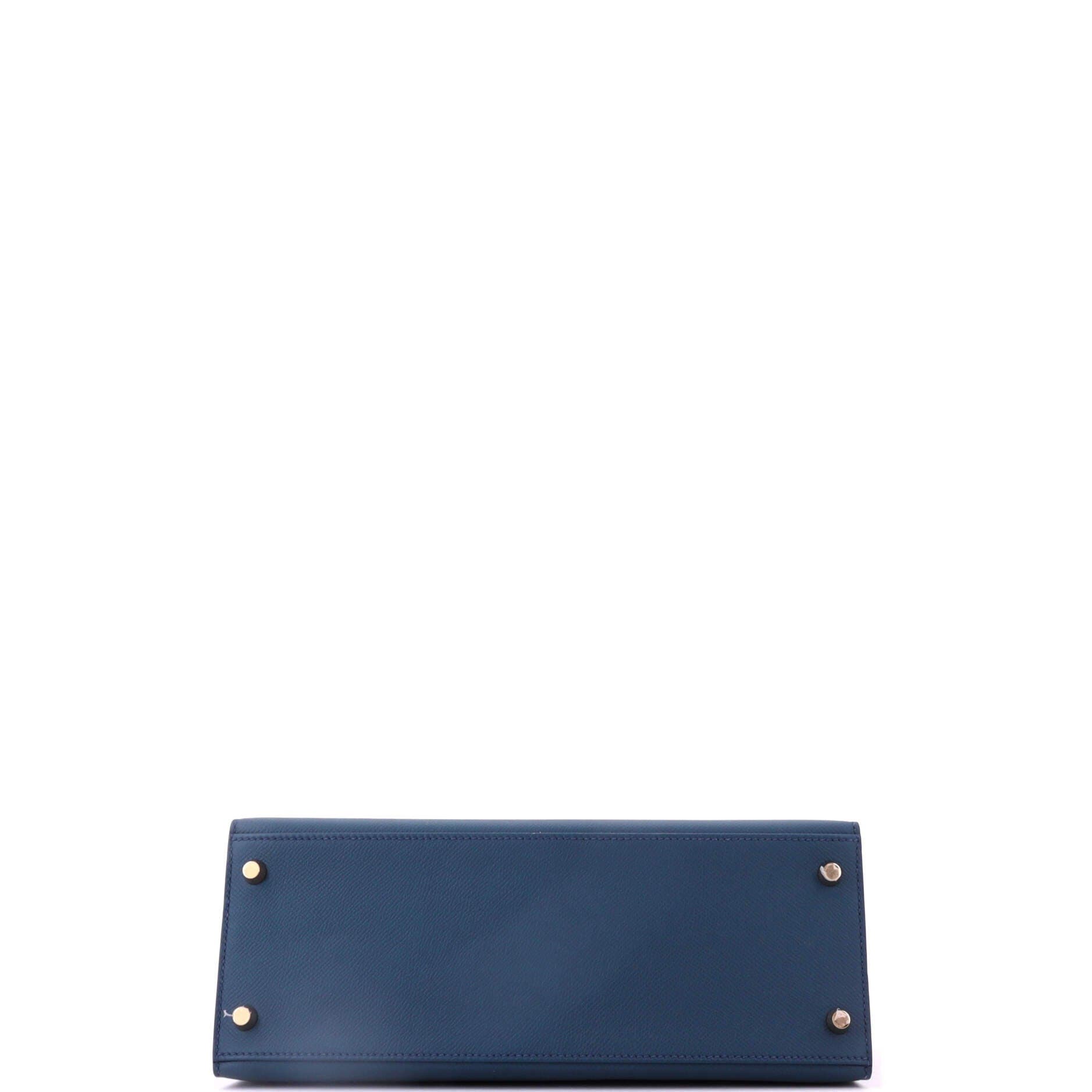 Kelly Handbag Blue Epsom with Gold Hardware 28, Alternate, color, Blue