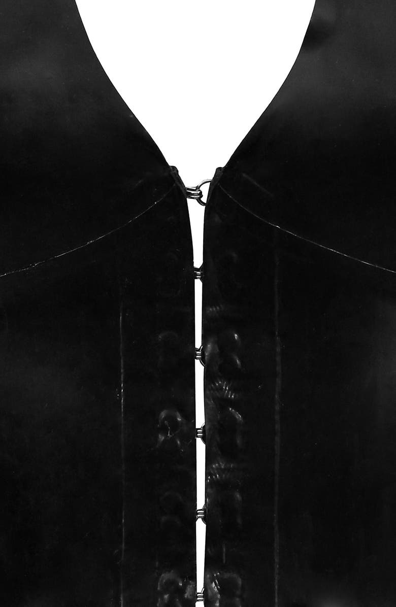 HOUSE OF CB Ariadne Latex Halter Top, Alternate, color, Black