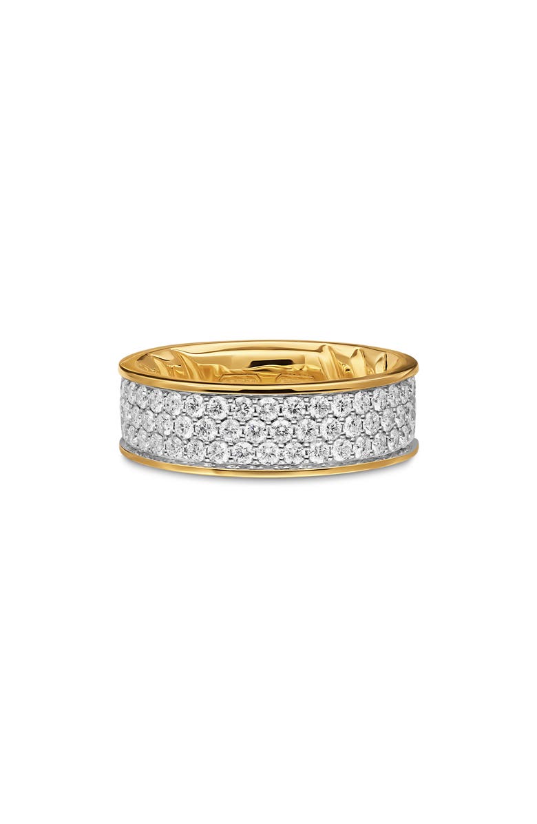 David Yurman Men's Streamline Band Ring in 18K Yellow Gold with Diamonds, 7.6mm, Alternate, color, Wedding