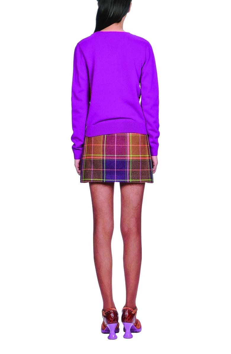 Anna Sui Caramel and Magenta Plaid Mini Skirt, Alternate, color, 