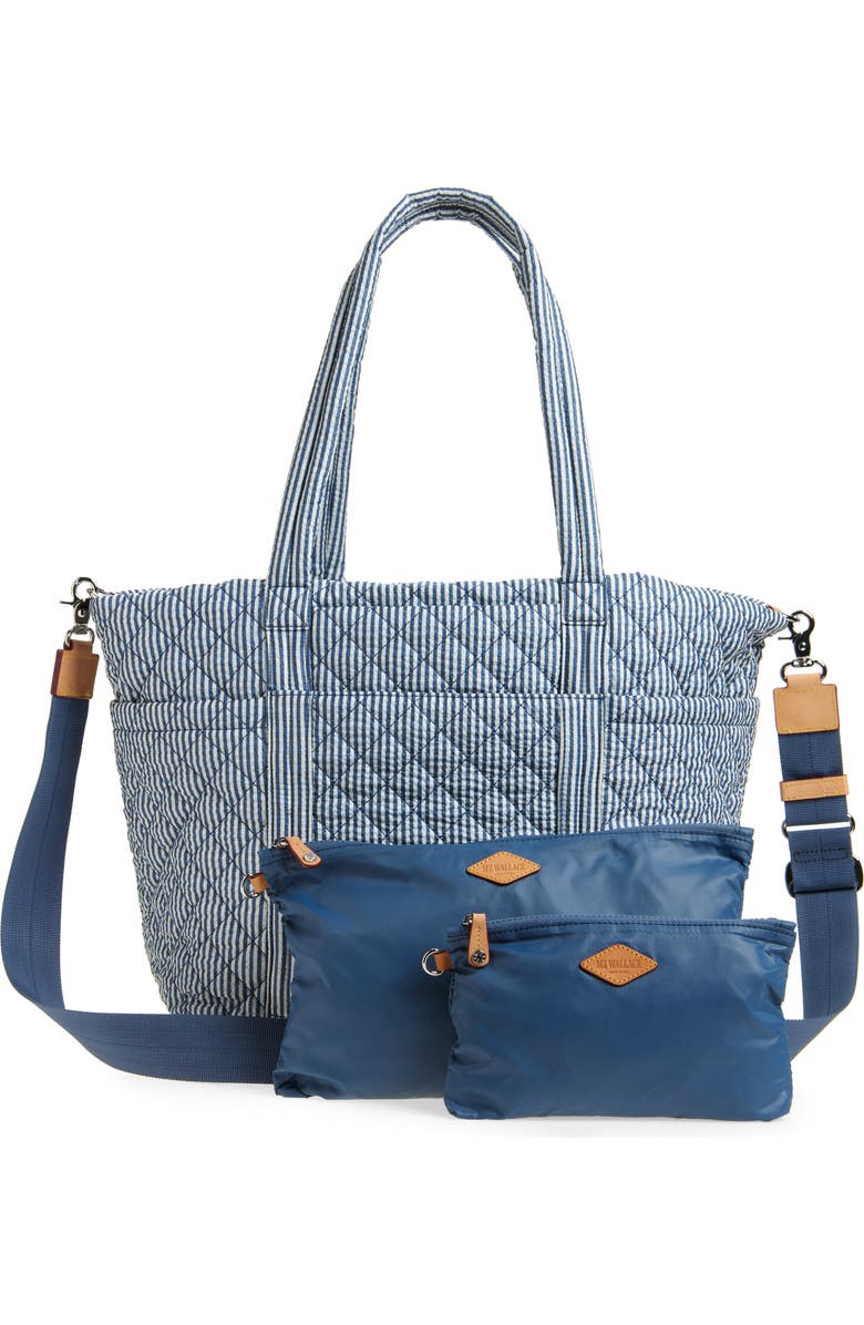 MZ Wallace Large Empire Quilted Seersucker Tote, Alternate, color,