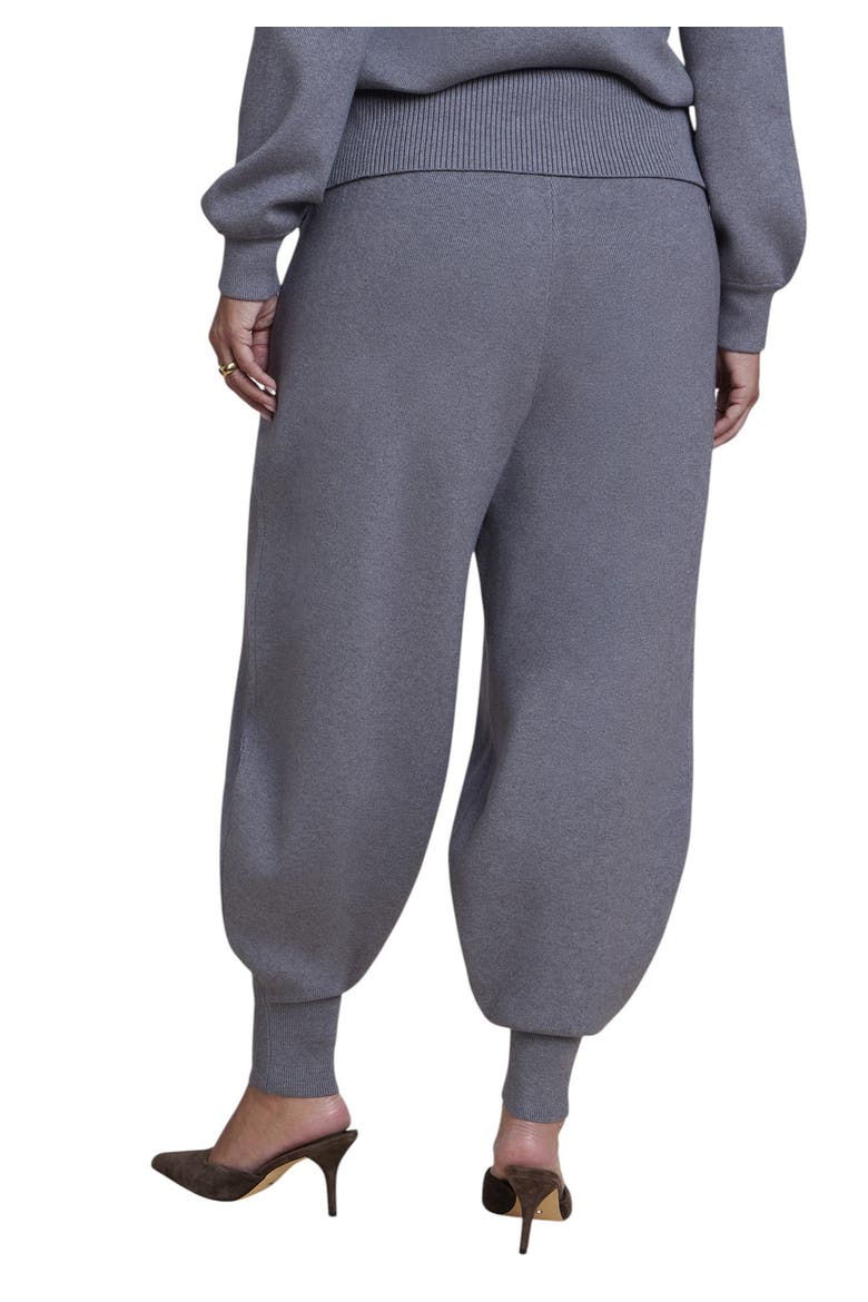Foldover Waistband Barrel Sweater Pant (plus), Alternate, color, HEATHER GREY
