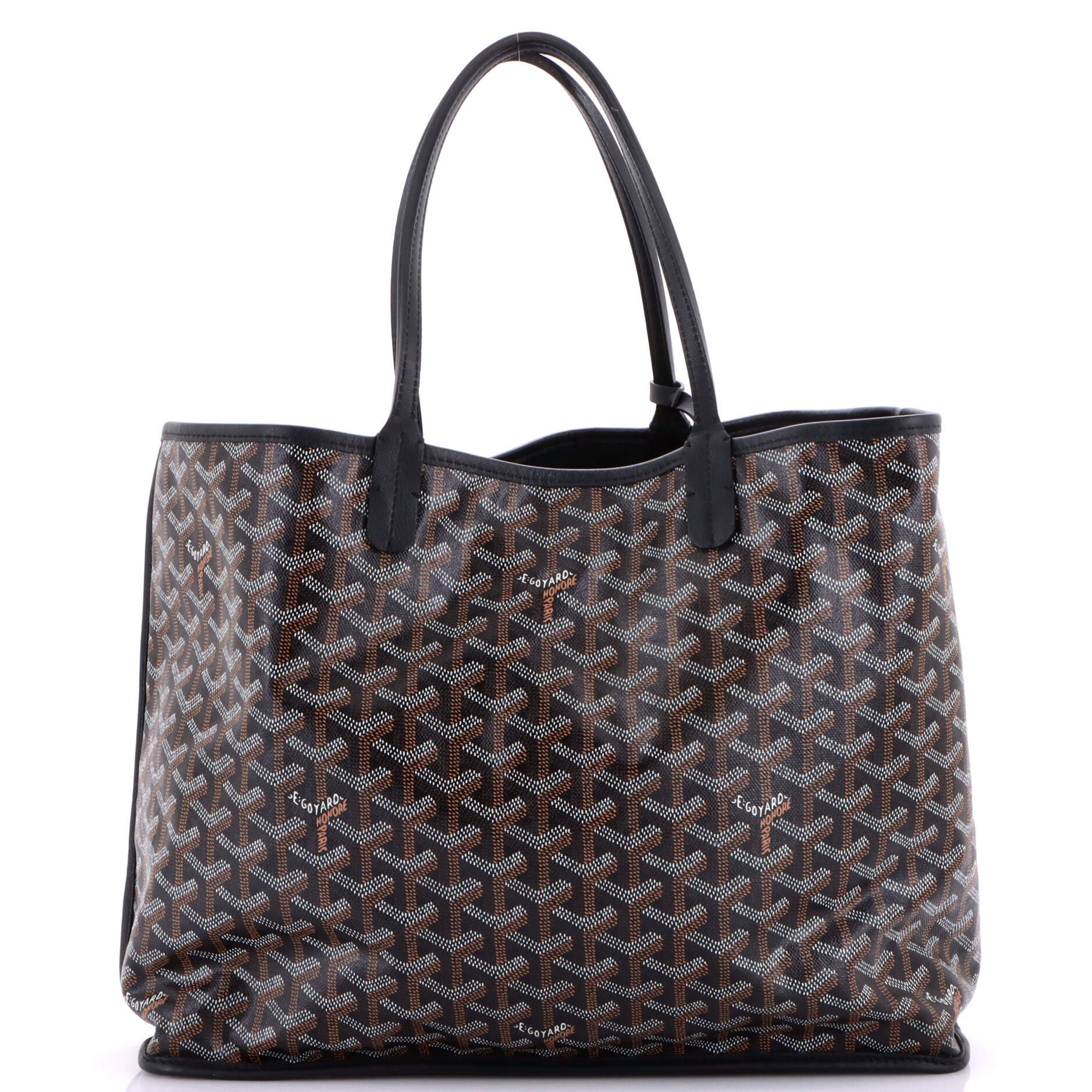 Pre-Owned Goyard Anjou Reversible Tote Coated Canvas PM, Main, color, Black