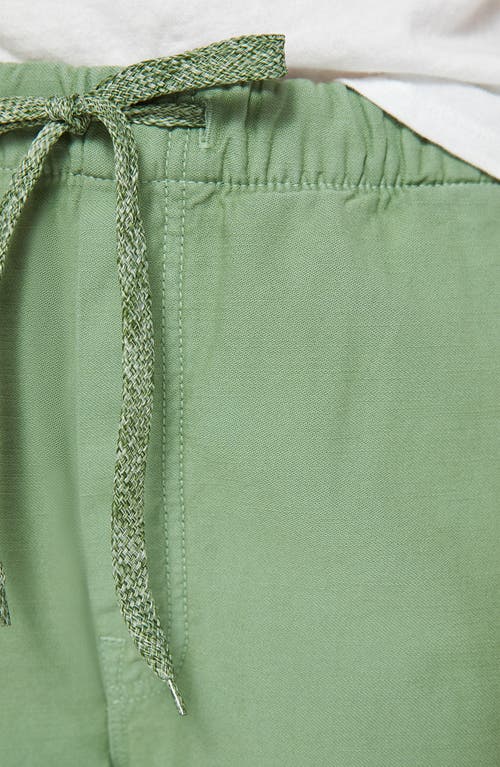 Mother The Drawn Half Pipe Cotton Drawstring Pants In Green