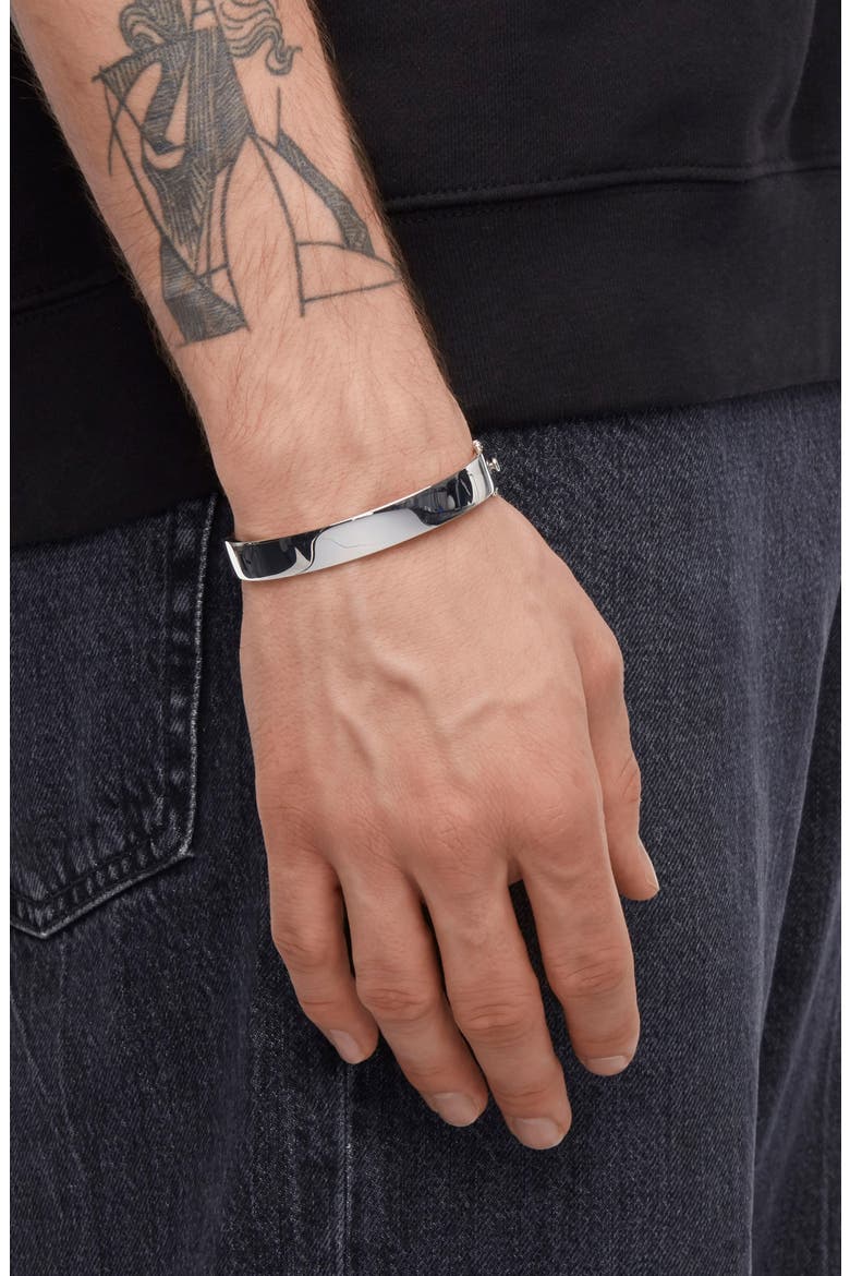 Medium Lock Bangle, Alternate, color, SILVER