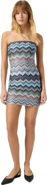 Missoni Mini Dress In Viscose Chevron Snake Motif