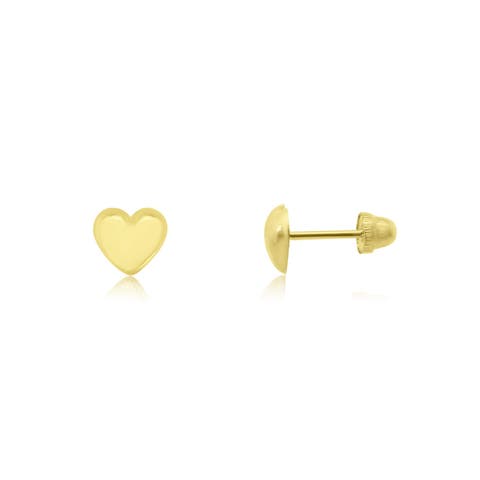 Mini Puffy Heart Screw Back Stud Earrings