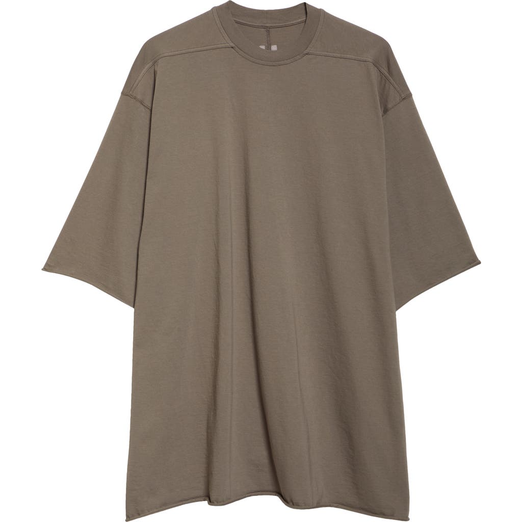 Rick Owens Gray Hollywood Jumbo Ss T-shirt In Dust