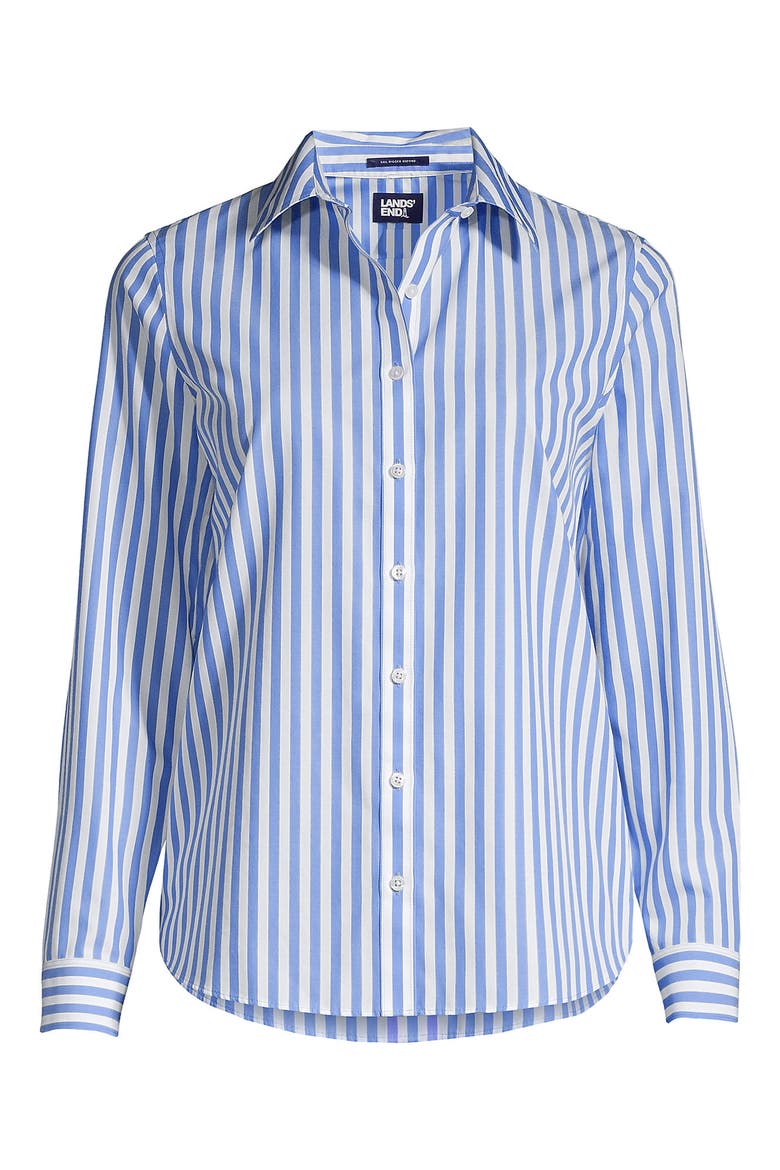 No Iron Supima Cotton Long Sleeve Shirt, Alternate, color, Chicory Blue Stripe