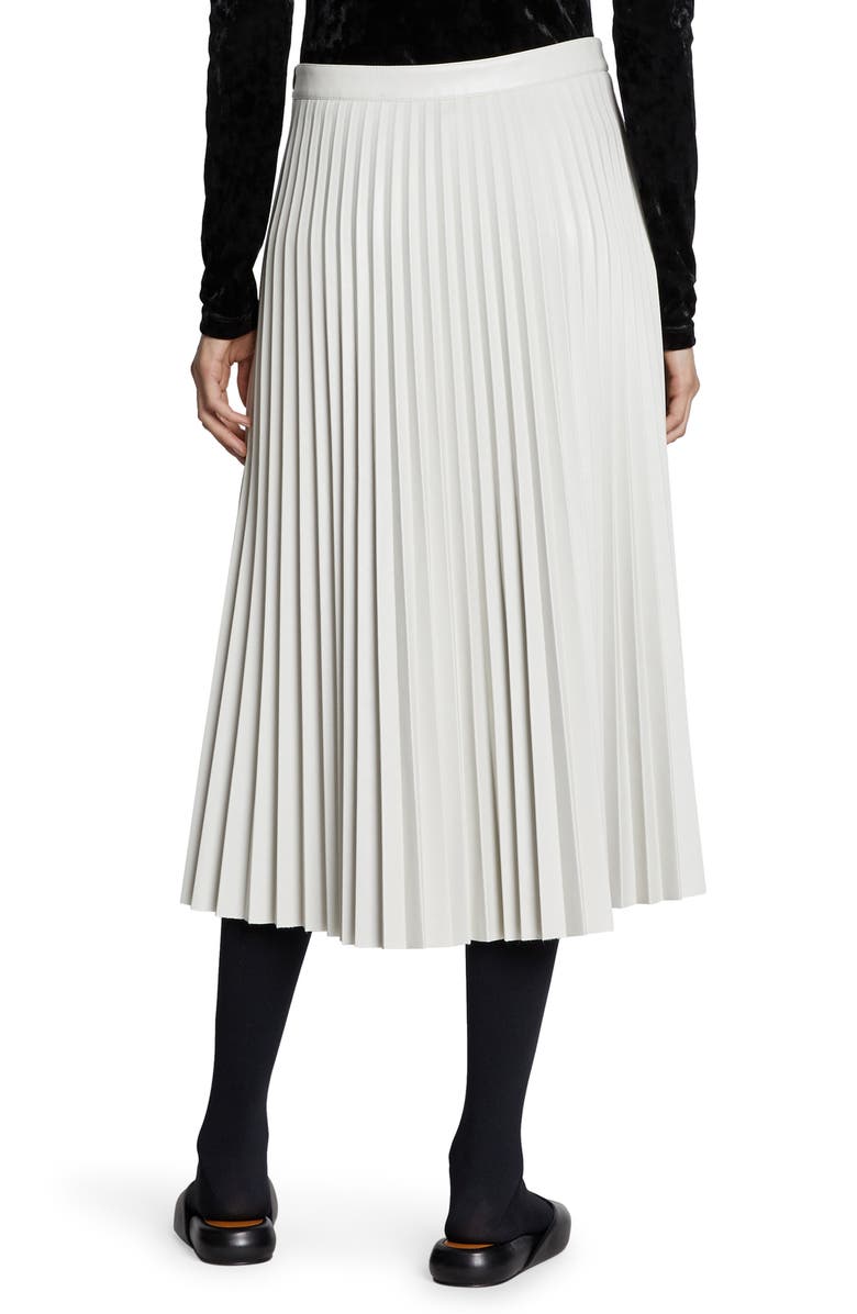 Proenza Schouler White Label Pleated Faux Leather Skirt, Alternate, color, Off White