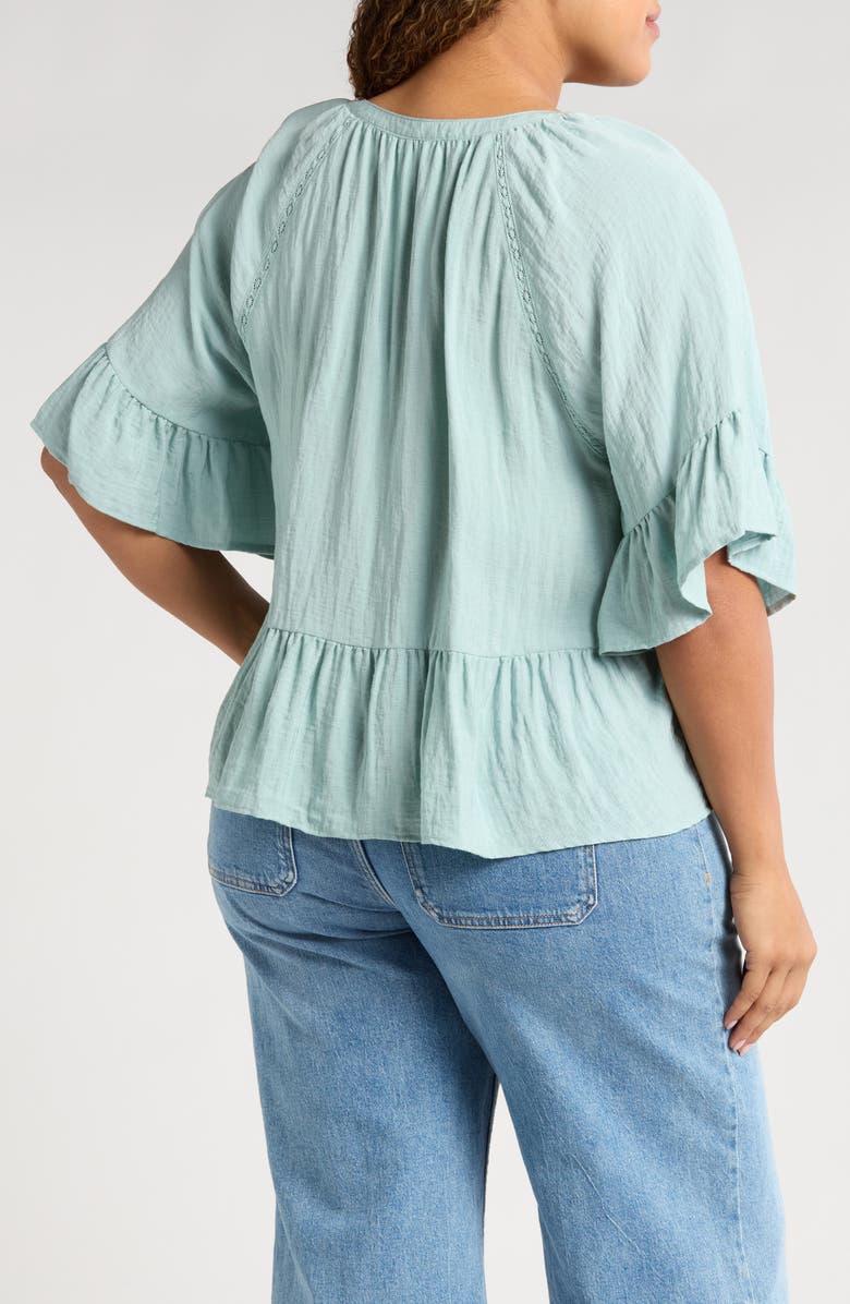 Treasure & Bond Ruffle Peplum Top, Alternate, color, Teal Tide