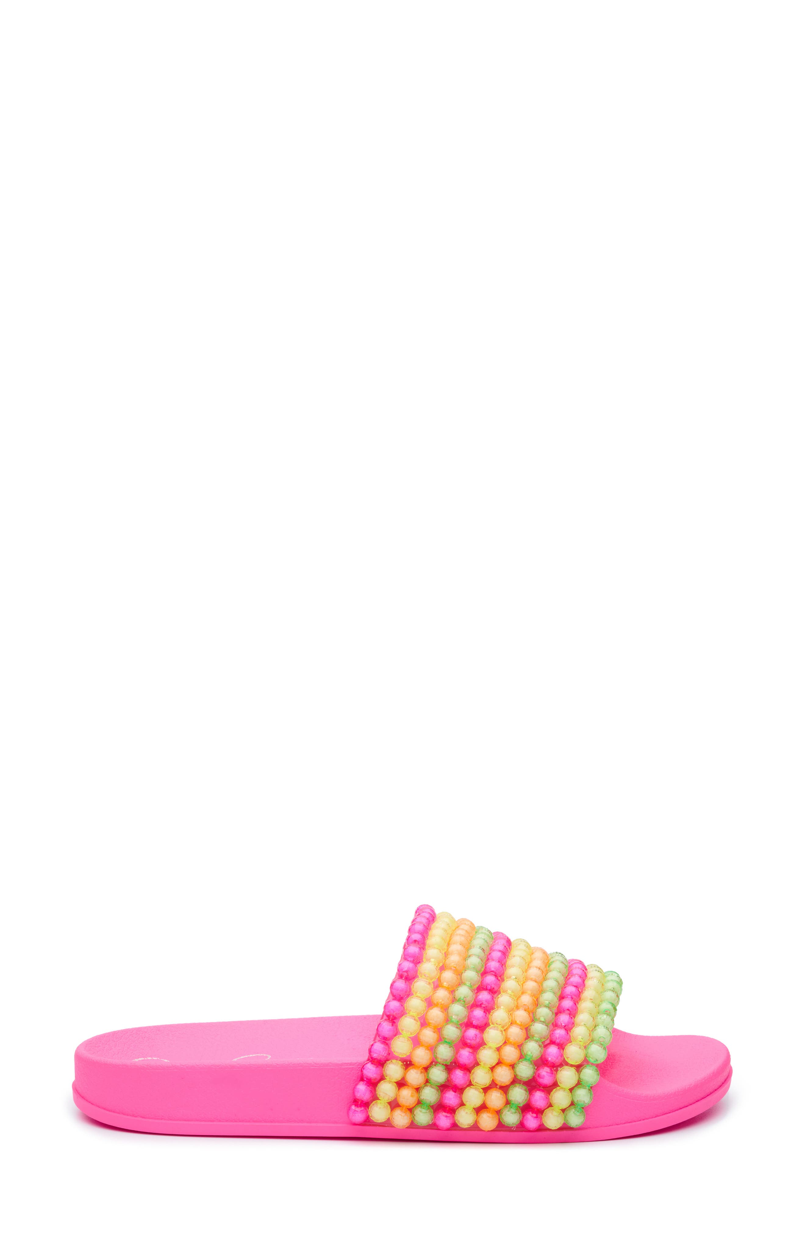 Saycie Beaded Slide Sandal, Alternate, color, NEON PINK/ MULTI