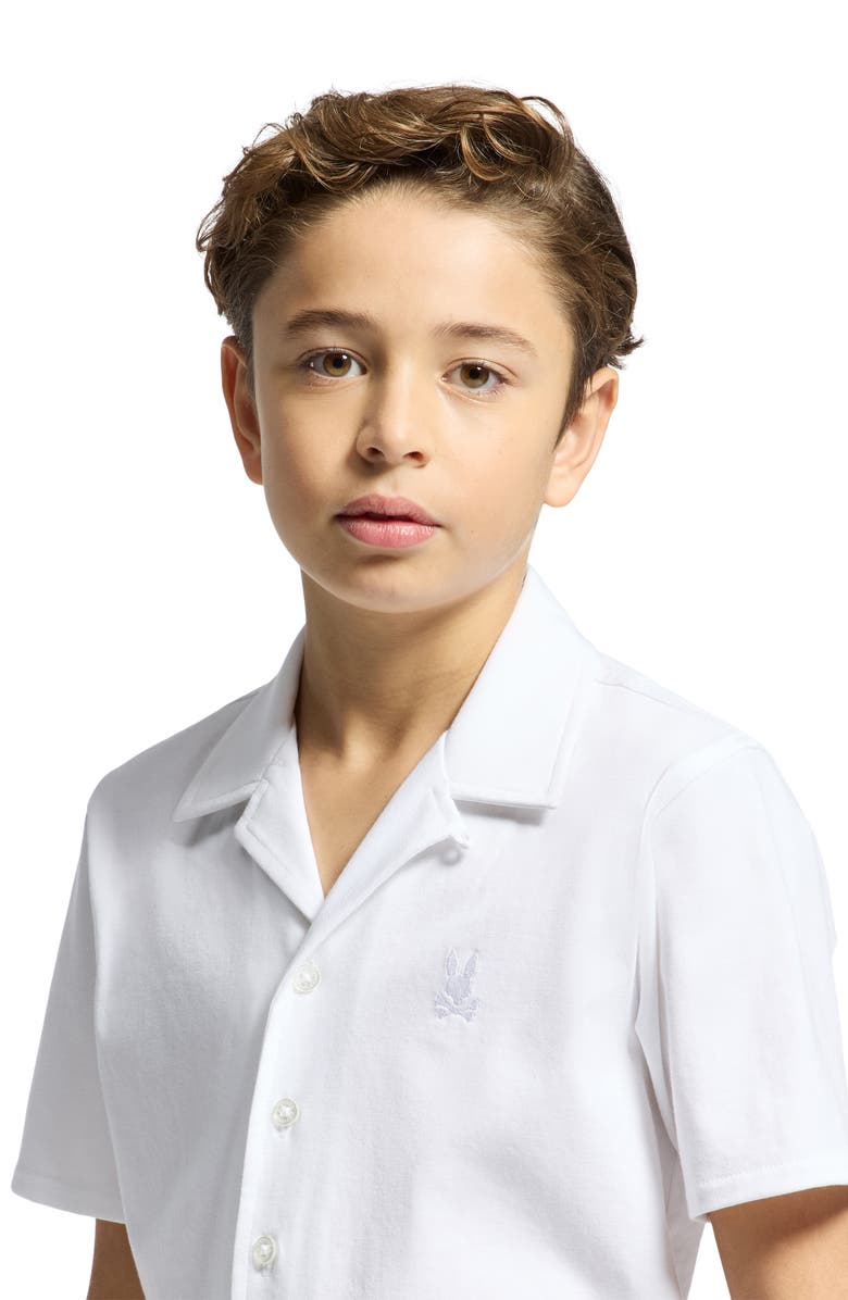 Psycho Bunny Kids' Bryan Camp Shirt, Alternate, color, White