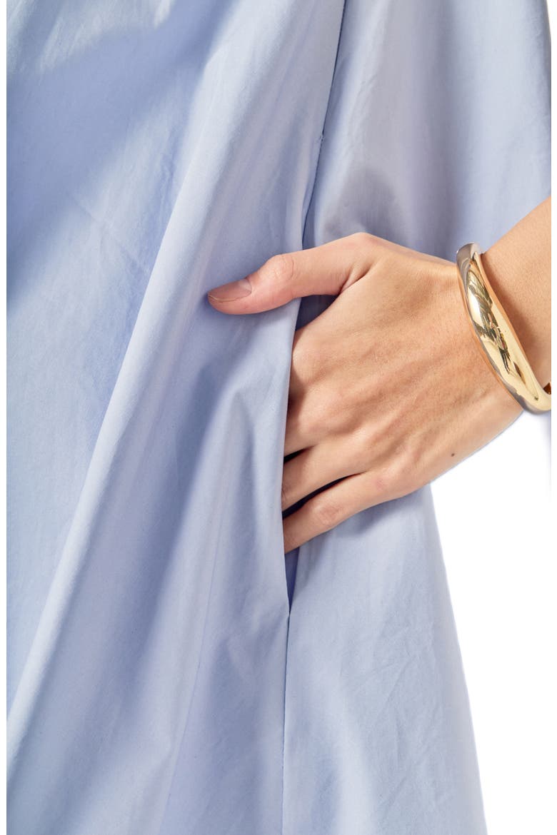 Bow Shoulder Sleeveless Cotton Minidress, Alternate, color, POWDER BLUE