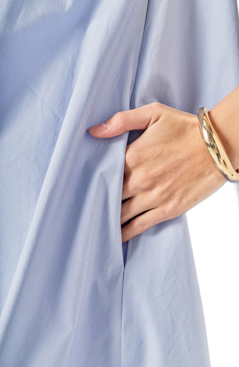 English Factory Bow Shoulder Sleeveless Cotton Minidress, Alternate, color, Powder Blue