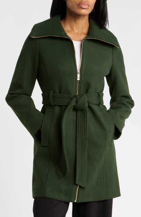 Belted Faux Wool Coat